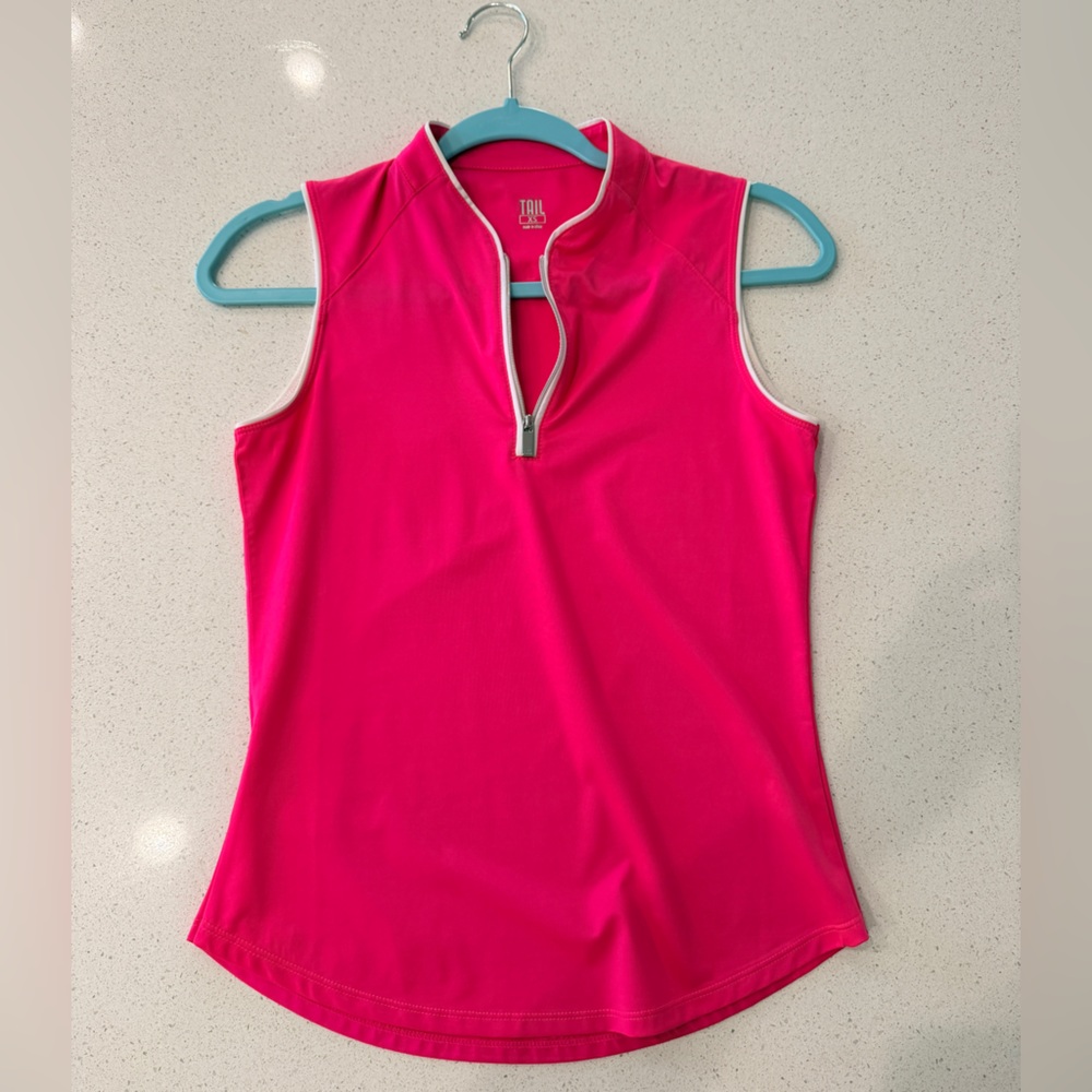 Tail Fuchsia Pink Zip-Up Sleeveless XS